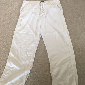 White linen pants